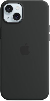Apple Silicone Backcover MagSafe voor de Apple iPhone 15 Plus - Black Zwart