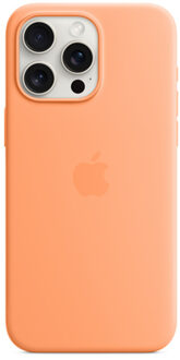 Apple Silicone Backcover MagSafe voor de Apple iPhone 15 Pro Max - Orange Sorbet Oranje