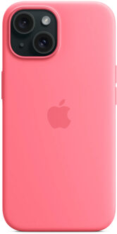 Apple Silicone Backcover MagSafe voor de Apple iPhone 15 - Roze