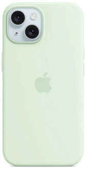 Apple Silicone Backcover MagSafe voor de Apple iPhone 15 - Soft Mint Mintgroen
