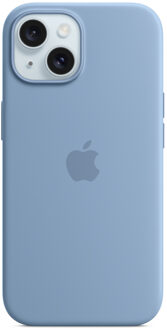 Apple Silicone Backcover MagSafe voor de Apple iPhone 15 - Winter Blue Blauw