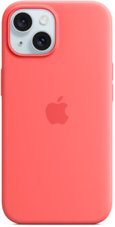 Apple Silicone Backcover MagSafe voor de iPhone 15 - Guava Roze