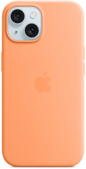 Apple Silicone Backcover MagSafe voor de iPhone 15 - Orange Sorbet Oranje