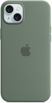 Apple Silicone Backcover MagSafe voor de iPhone 15 Plus - Cypress Groen