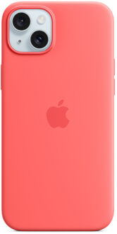 Apple Silicone Backcover MagSafe voor de iPhone 15 Plus - Guava Roze