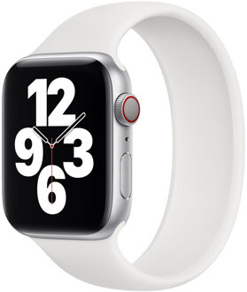 Apple Siliconen solobandje voor de Apple Watch | 38/40/41/42 mm - Maat 3 - White Wit - 42 mm