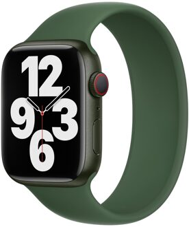 Apple Siliconen solobandje voor de Apple Watch | 38/40/41/42 mm - Maat 5 - Clover Groen - 42 mm