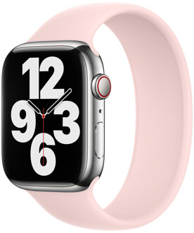 Apple Siliconen solobandje voor de Apple Watch | 44/45/46/49 mm - Maat 5 - Chalk Pink Lichtroze - 49 mm