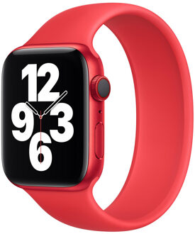 Apple Siliconen solobandje voor de Apple Watch | 44/45/46/49 mm - Maat 5 - (Product) Red Rood - 49 mm