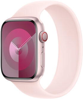 Apple Siliconen solobandje voor de Apple Watch | 44/45/46/49 mm - Maat 7 - Light Pink Lichtroze - 49 mm