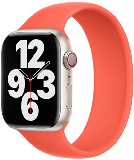 Apple Siliconen solobandje voor de Apple Watch | 44/45/46/49 mm - Maat 7 - Nectarine Oranje - 49 mm