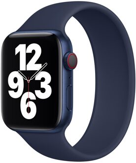 Apple Siliconen solobandje voor de Apple Watch | 44/45/46/49 mm - Maat 8 - Deep Navy Donkerblauw - 49 mm