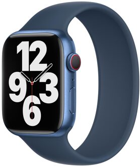 Apple Siliconen solobandje voor de Apple Watch Series 1 - 11 / SE / Ultra (44/45/46/49 mm) - Maat 9 - Abyss Blue Donkerblauw - 49 mm