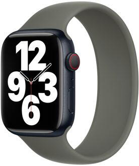 Apple Siliconen solobandje voor de Apple Watch Series 1 - 9 / SE (38/40/41 mm) | Series 10 / 11 (42 mm) - Maat 1 - Olive Groen - 41 mm