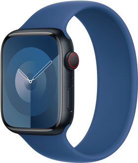 Apple Siliconen solobandje voor de Apple Watch Series 1 - 9 / SE (38/40/41 mm) | Series 10 / 11 (42 mm) - Maat 9 - Ocean Blue Blauw - 41 mm