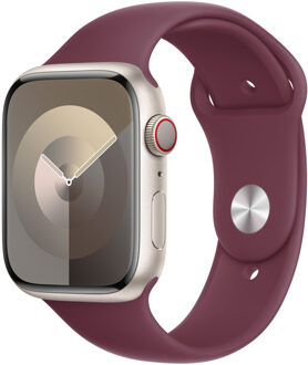 Apple Sport Band voor de Apple Watch | 44/45/46/49 mm - Maat S/M - Mulberry Donkerrood - 49 mm