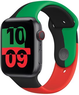 Apple Sport Band voor de Apple Watch Series 1 - 11 / SE / Ultra (44/45/46/49 mm) - Black Unity Zwart - 49 mm