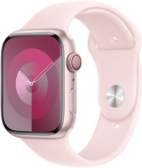 Apple Sport Band voor de Apple Watch Series 1 t/m 10 / SE / Ultra (2) (44/45/46/49 mm) - Maat M/L - Light Pink Roze - 49 mm