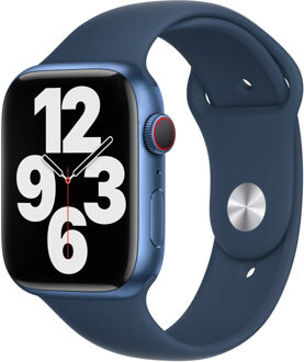 Apple Sport Band voor de Apple Watch Series 1 t/m 11 / SE / Ultra (44/45/46/49 mm) - Abyss Blue Donkerblauw - 49 mm