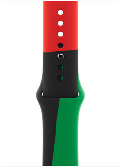 Apple Sport Band voor de Apple Watch Series 1 t/m 11 / SE / Ultra (44/45/46/49 mm) - Maat M/L - Black Unity Meerkleurig - 49 mm