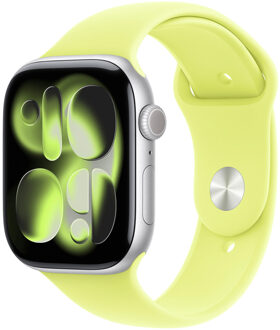 Apple Sport Band voor de Apple Watch Series 1 t/m 11 / SE / Ultra (44/45/46/49 mm) - Maat M/L - Neon Yellow Geel - 49 mm