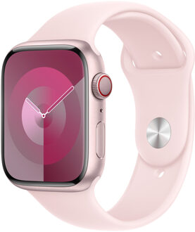 Apple Sport Band voor de Apple Watch Series 1 t/m 11 / SE / Ultra (44/45/46/49 mm) - Maat S/M - Light Pink Roze - 49 mm