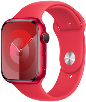 Apple Sport Band voor de Apple Watch Series 1 t/m 11 / SE / Ultra (44/45/46/49 mm) - Maat S/M - (Product) Red Rood - 49 mm