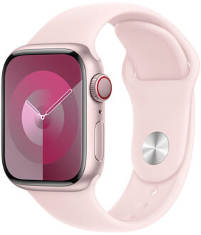 Apple Sport Band voor de Apple Watch Series 1 t/m 9 / SE (38/40/41 mm) | Series 10 / 11 (42 mm) - Maat M/L - Light Pink Roze - 41 mm