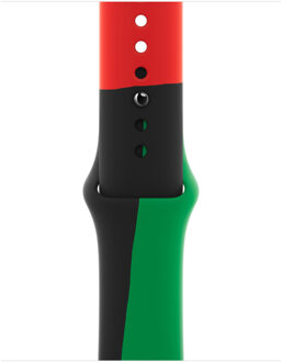 Apple Sport Band voor de Apple Watch Series 1 t/m 9 / SE (38/40/41 mm) | Series 10 / 11 (42 mm) - Maat S/M - Black Unity Meerkleurig - 41 mm