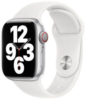 Apple Sport Band voor de Apple Watch Series 1 t/m 9 / SE (38/40/41 mm) | Series 10 / 11 (42 mm) - White Wit - 41 mm