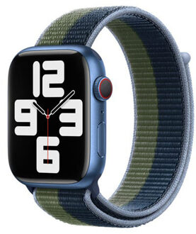 Apple Sport Loop band voor de Apple Watch | 44/45/46/49 mm - Abyss Blue/Moss Green Donkerblauw - 49 mm