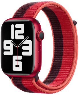 Apple Sport Loop band voor de Apple Watch | 44/45/46/49 mm - Black / Red Rood - 49 mm