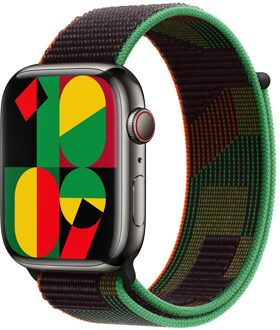Apple Sport Loop band voor de Apple Watch Series 1 - 9 / SE (38/40/41 mm) | Series 10 / 11 (42 mm) - Black Unity Zwart - 41 mm