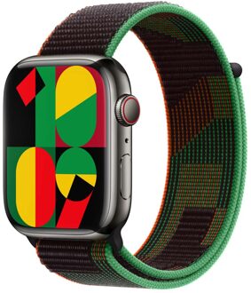 Apple Sport Loop band voor de Apple Watch Series 1 t/m 11 / SE / Ultra (44/45/46/49 mm) - Black Unity Zwart - 49 mm