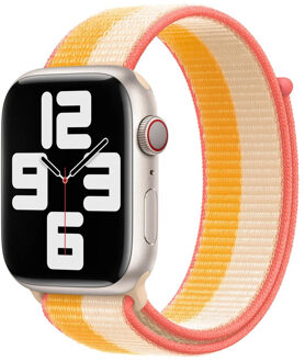 Apple Sport Loop band voor de Apple Watch Series 1 t/m 11 / SE / Ultra (44/45/46/49 mm) - Maize/White Oranje - 49 mm