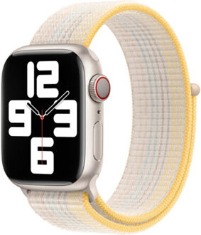 Apple Sport Loop band voor de Apple Watch Series 1 t/m 11 / SE / Ultra (44/45/46/49 mm) - Starlight Colour Wit - 49 mm