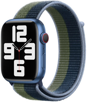 Apple Sport Loop Band voor de Apple Watch Series 1 t/m 9 / SE (38/40/41 mm) | Series 10 (42 mm) - Abyss Blue/Moss Green Meerkleurig - 41 mm