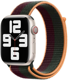 Apple Sport Loop Band voor de Apple Watch Series 1 t/m 9 / SE (38/40/41 mm) | Series 10 (42 mm) - Dark Cherry/Forest Green Paars - 41 mm