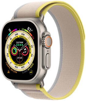 Apple Trail Loop Band voor de Apple Watch Series 1-9 / SE / Ultra (2) - 44/45/49 mm - Maat S/M - Geel / Beige Meerkleurig - 49 mm