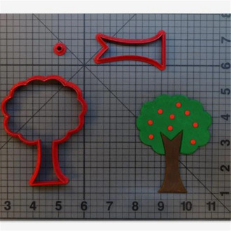 Apple tree cookie cutter kitchen baking supplies DIY cake icing decoration tool set 3D printed custom seal