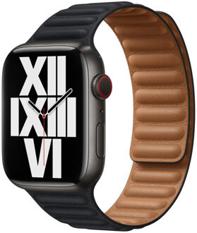 Apple Watch 38/40/41 mm Leather Link Horlogeband Middernacht - Medium/Large