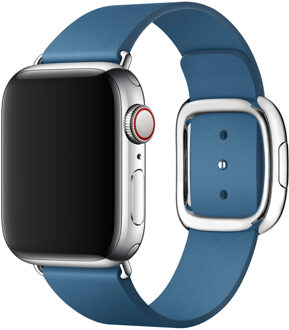 Apple Watch 38/40 mm Modern Leren Horlogeband Cape Cod Blauw - Large