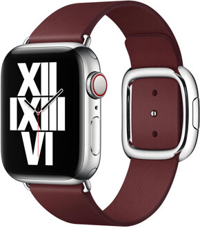 Apple Watch 38/40 mm Modern Leren Horlogeband Granaatsteenrood - Large
