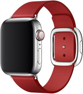 Apple Watch 38/40 mm Modern Leren Horlogeband RED - Small