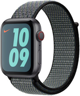 Apple Watch 38/40 mm Nylon Sport Loop Nike Horlogeband World Indigo/Lime Blast