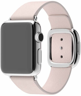 Apple Watch 38mm Modern Leren Horlogeband Roze - M