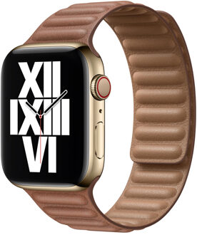 Apple Watch 42/44 mm Leather Link Horlogeband Zadelbruin - Medium/Large
