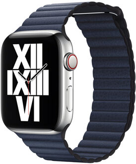Apple Watch 42/44 mm Leather Loop Horlogeband Duikersblauw - Medium