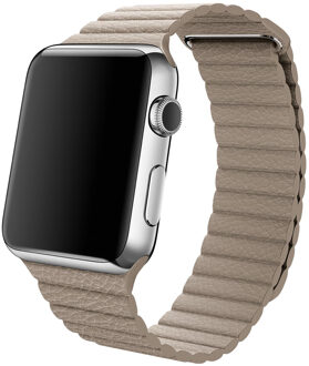 Apple Watch 42/44 mm Leather Loop Horlogeband Steengrijs - Medium