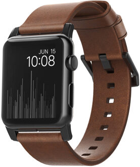 Apple Watch 42mm Leren Polsband Brown/Black